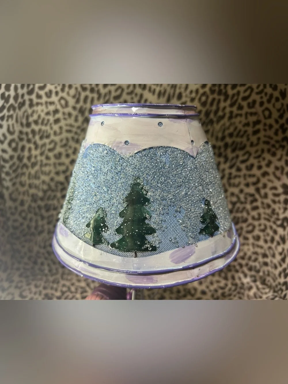 Home Interiors and Gifts Snowman Tea Light Candle Holder w/Shade